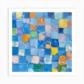 Blue Squares 8 Art Print