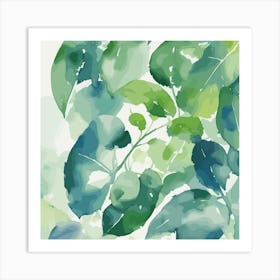 Watercolor Leaves Art Print