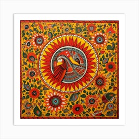 Indian Painting Bharni Style Of Madhubani Paintings Art Print