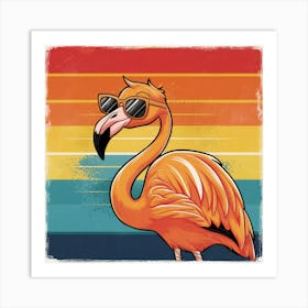 Flamingo In Sunglasses Art Print