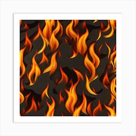 Realistic Fire Flat Surface For Background Use (49) Art Print