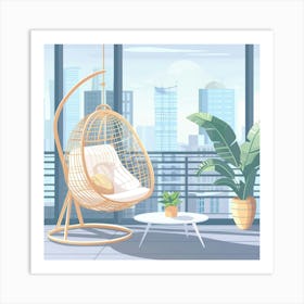 Hanging Chair In The Living Room Art Print