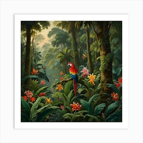 Tropical Jungle paintings art print 4 Art Print