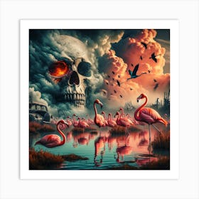 Apocalyptic Flamigo Art Print