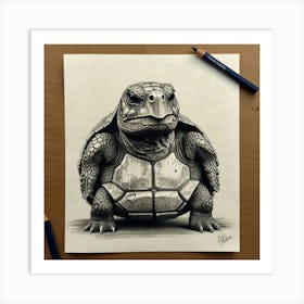 Turtle Drawing 14 Art Print