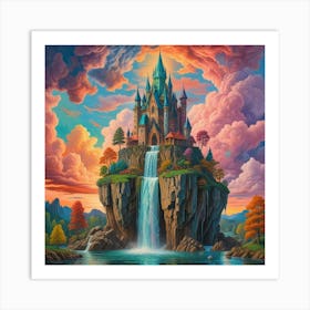 Enchanted Heights The Castle Of Cascading Waters (9) Art Print