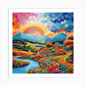 Colorful Landscape Painting Art Print