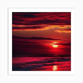 Red Sunset Art Print