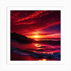 Sunset On The Beach 571 Art Print