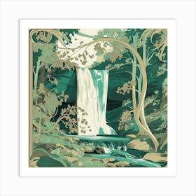 Waterfall In The Forest 2 Art Print