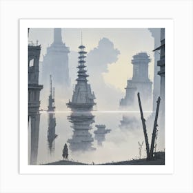 Futuristic Cityscape 1 Art Print