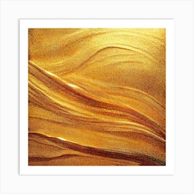 Abstract Gold Painting Affiche