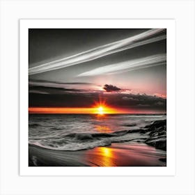 Sunset On The Beach 18 Art Print