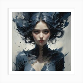 Woman With Black Hair 1 Art Print