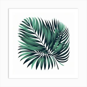 Tropical green palm leaf 3 Art Print