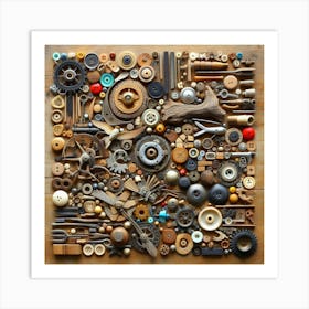 Assemblage With Found Objects (1) Art Print