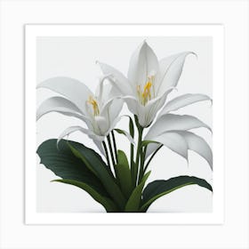 White Lilies myluckycharm 2 Art Print