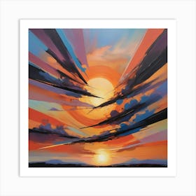 Sunset Paintings Art Print 1 Art Print