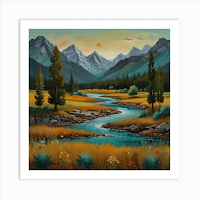 River In The Mountains Art Print