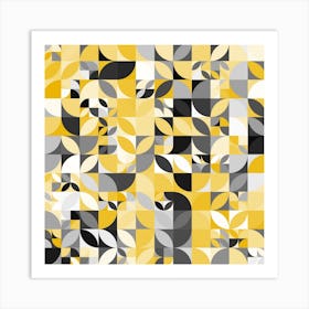 Abstract Yellow Geometric Pattern Art Print