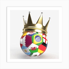 Soccer Ball With A Crown Art Print