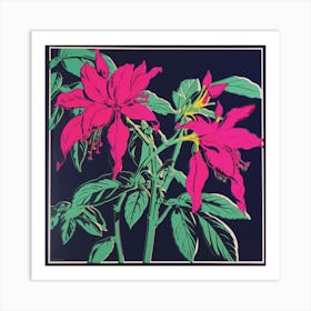 Fuchsia 3 Pop Art Illustration Square Art Print