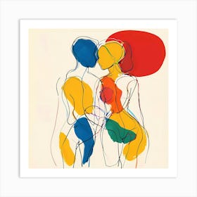 'Lovers' A Minimalistic Lover Couple Art Print