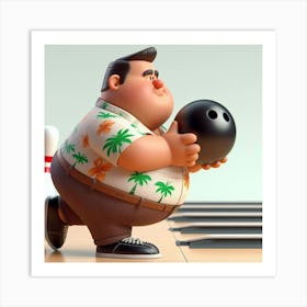 Bowling Ball Man 3 Art Print