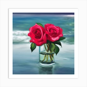 Roses In A Vase Art Print