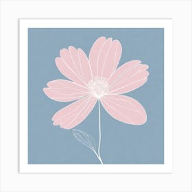 A White And Pink Flower In Minimalist Style Square Composition 640 Art Print