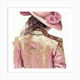 Pink Cowgirl Art Print