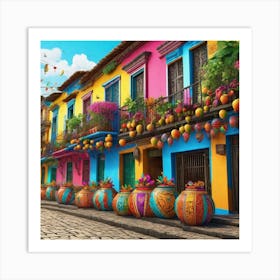Colombian Festivities Ultra Hd Realistic Vivid Colors Highly Detailed Uhd Drawing Pen And Ink (13) Art Print
