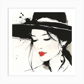 Woman In A Hat Art Print