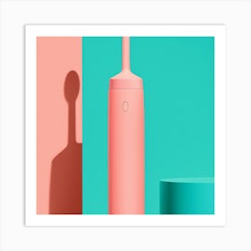 Pink Electric Toothbrush Art Print