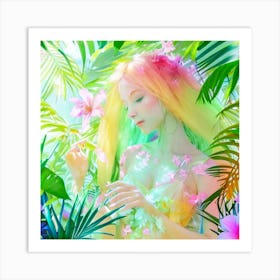 Girl In The Jungle Art Print