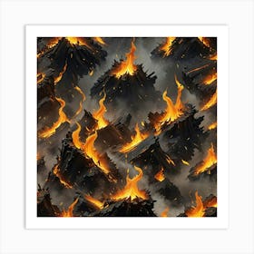 Flaming Fire Art Print