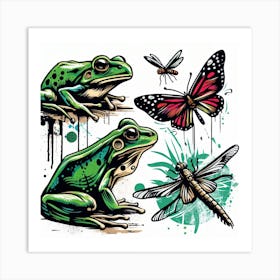 Frog Street Art 14 Art Print