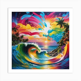 Rainbow Wave 3 Art Print