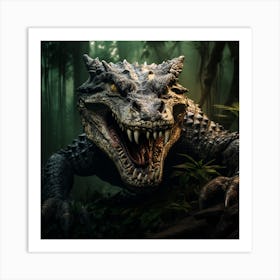 Alligator In The Jungle 1 Art Print