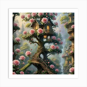 Roses In The Forest 1 Art Print