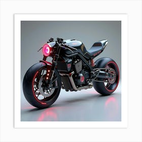 Ultra Modern Super Bike With Bio Mechanical Design And Neon Accents 1 Art Print