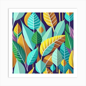 Abstract Leaves Pattern Art Print