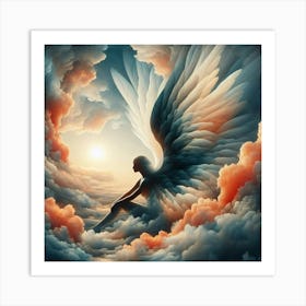 Angel In The Clouds 2 Art Print