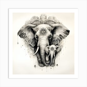 Elephant Series Artjuice By Csaba Fikker 001 Art Print