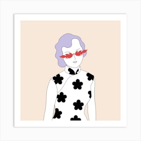 Girl With Sunglasses 1 Art Print