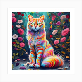 Cats Graffiti Vibrant Art Print