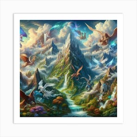 Mountainous Fantasy Landscape 3 Art Print