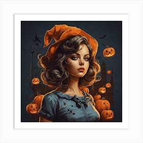 Halloween Girl Art Print