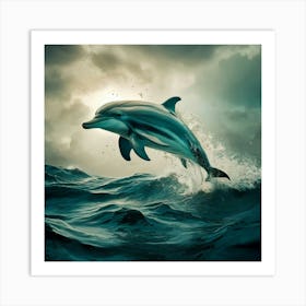 Dolphin Jumping In The Ocean Art Print