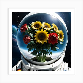 Flowers in space Art Print